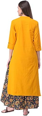 Pistaa's Women's Cotton Solid Kurta with Palazzo Bottom Set (KWTPRNTPZOMX)