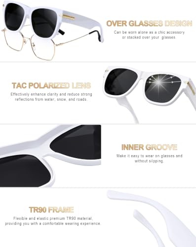Image of KANASTAL Over Glasses Sunglasses Square Fit Over Polarized Sunglasses UV400