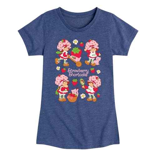 Strawberry Shortcake - Vintage Grid-Toddler and Youth Girls Fitted Short Sleeve Graphic T-Shirt