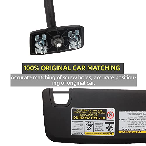 image for Dasbecan Black Left Driver Side Sun Visor Compatible with Jeep Wrangle