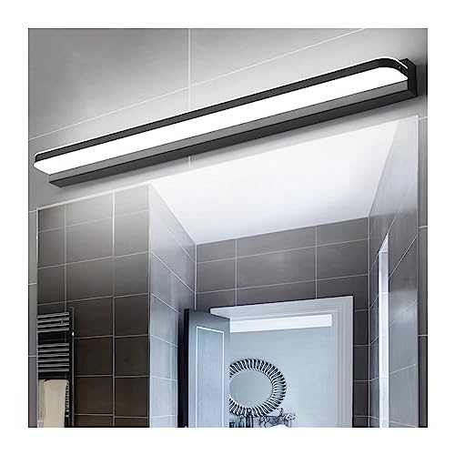 Applique murale LED miroir en acier inoxydable noir pour salle de bain moderne 62cm