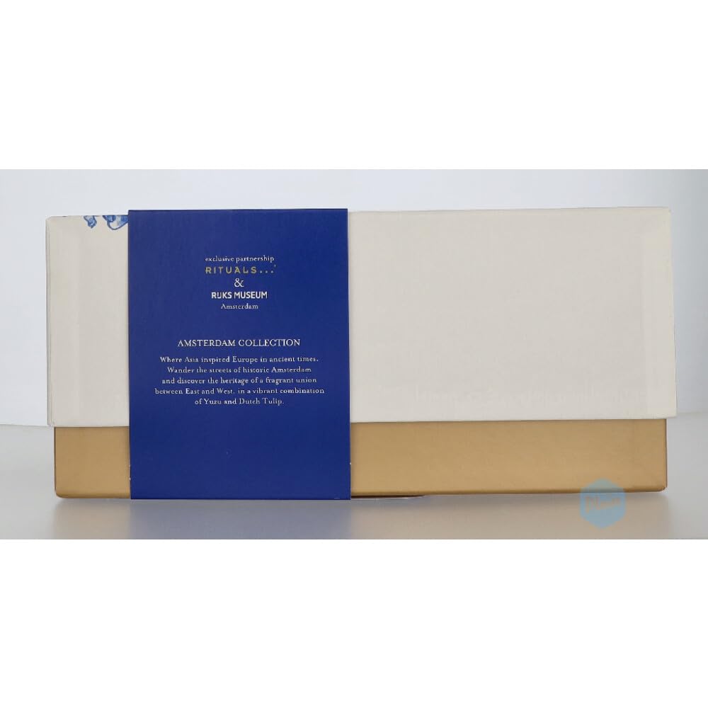 Rituals Amsterdam Collection Geschenkset L, Dutch Tulip & Yuzu, 4-teilig mit Shower Gel, Body Cream, Candle und Home Perfume, Delfter Blau Design