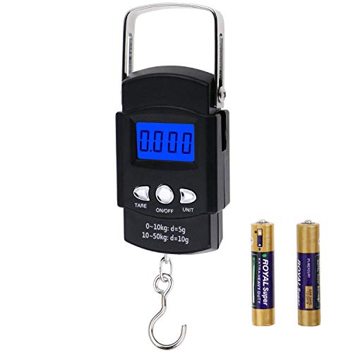 Philonext Pèse Bagage Electronique/Balance numérique Portable/Peson de Voyage Max 50 kg LCD Bleu Rétro-clairé/Balance Portable extérieur pour Bagages, Poste, Voyage ou Shopping/Usage Domestique