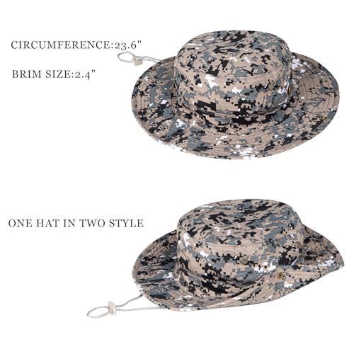Image of Sun Hats for Men Women Boonie Hat Foldable Fishing Hat UPF 50+ Bucket Hat for Fishing Hiking Garden Safari Beach