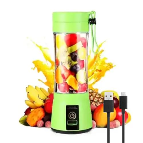 River Phoenix Portable Blender, Personal Blender with USB Rechargeable Mini Fruit Juice Mixer, Personal Size Blender for Smoothies and Shakes Mini Juicer Cup Travel 380ML, Fruit Juice (Green)