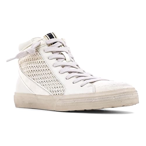Womens Samantha Woven High Lace Up Sneakers Shoes Casual - Off White2