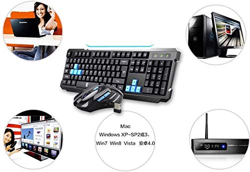 Unifire V60 Waterproof 2.4G Wireless Gaming Keyboard With Mouse Dpi Control For Desktop Pc Laptop Wireless Keyboard Mouse Combos (Black) #TOP5