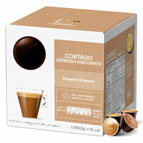 Image of Nes.cafes Gusto Cortado Espresso Macchiato Coffee Capsules Rich Roasty Flavor Instant Coffee Pods Compatible Machine 16 Capsules 100.8g (Imported) From Biteza