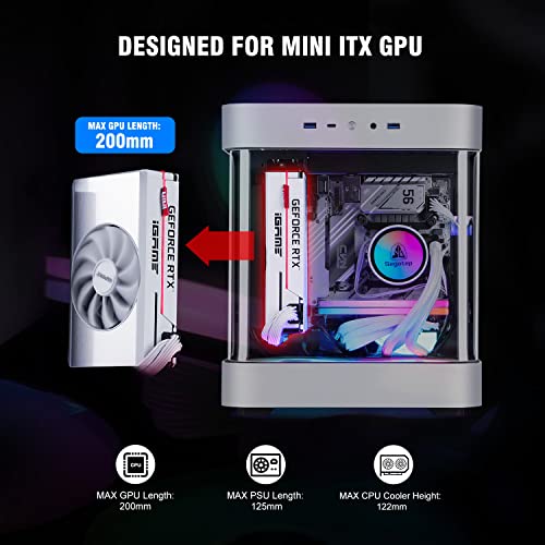 Segotep Slath Mini Itx Pc Gaming Computer Case, Double Curved Tempered Glass Side Panel, Gpu Vertical Mounting, Cable Management System, Sfx Psu Supported (Slath Mini) #TOP1