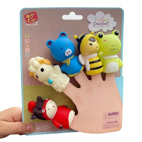 ゴム製動物指人形 5 個パック 幼児 子供 大人用 インタラクティブプレイ パーティー グッディバッグフィラー パーティーグッディバッグフィラー おもちゃ