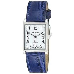Ravel – Unisex Traditional Rectangular Watch with Clear Numeral Dial
