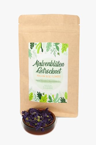 IGART FOOD & WOOD Flor de Malva Silvestre Seca Malva Sylvestris Té de Flores Azul Infusión Natural Hojas Sueltas Origen Polaco, 100g