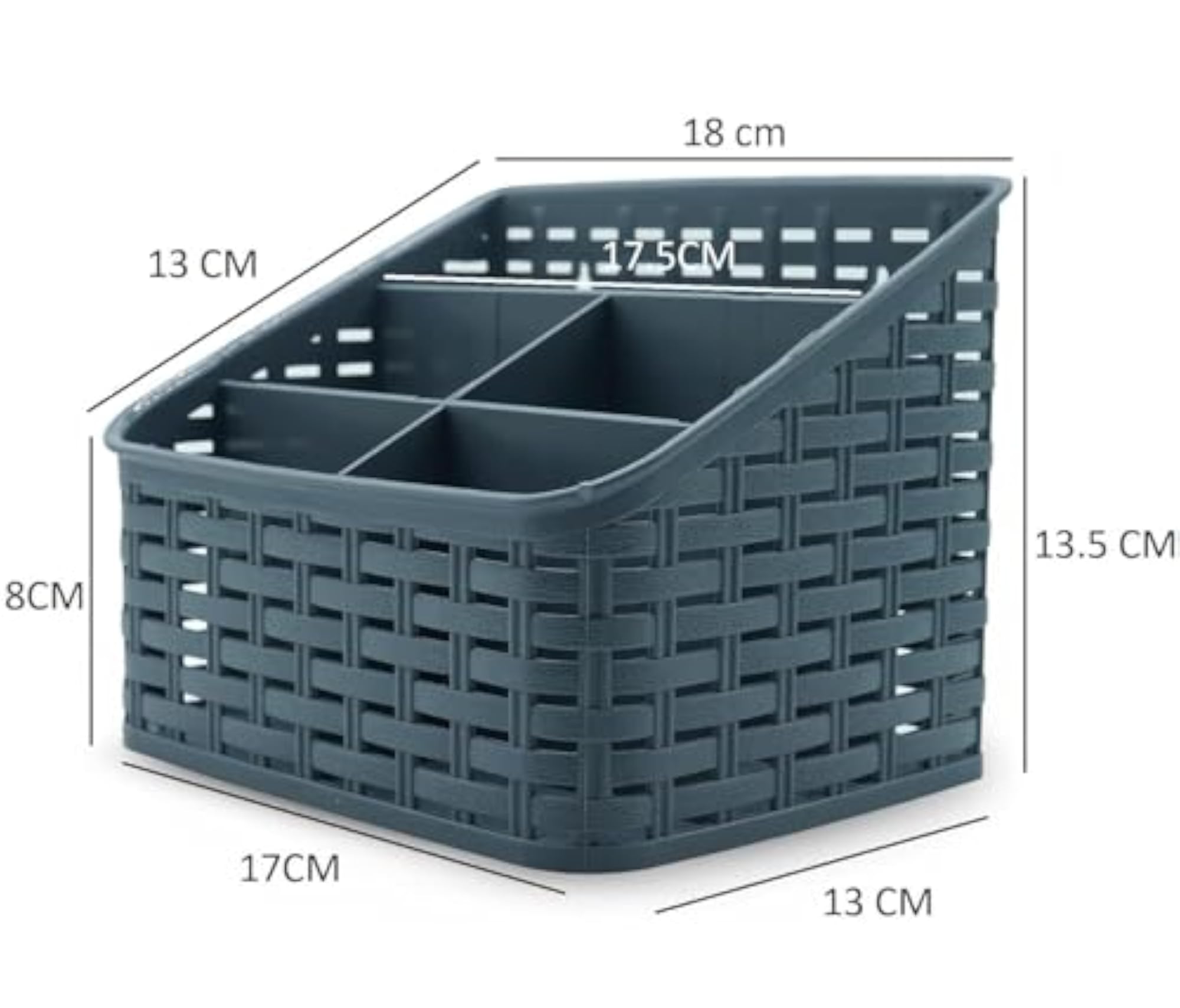 Premium 5-Compartment Multipurpose Woven Storage Basket