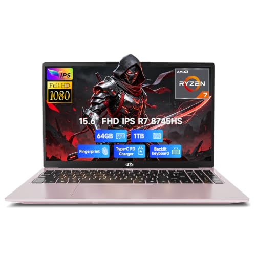 NIMO 15.6 FHD Gaming-Laptop, Ryzen 7 8745HS 64GB DDR5 RAM 1TB SSD (Beat i7-1360P, up to 4.9GHz) Radeon 780M GPU, FHD 100W Fast P