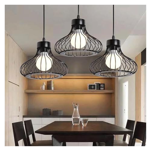 Suspension panier noir E27 de 9 pouces style lustre rétro industriel - 6