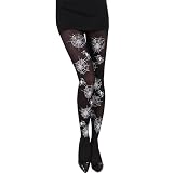 DONCIDAY Spider Web Tights – Halloween Leggings Double-Sided Print Spider Costume & Dress Up Stockings Socks for Women Girls
