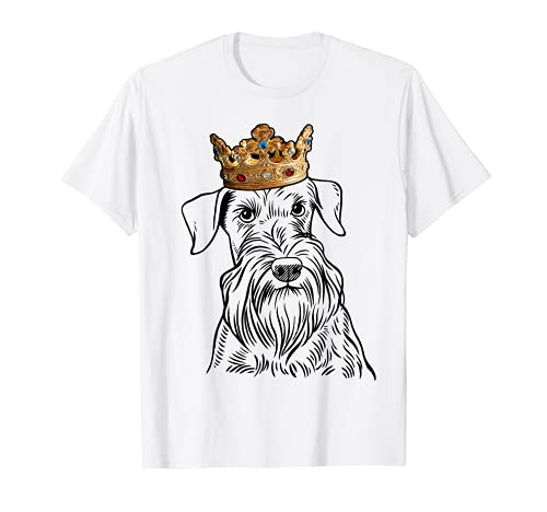 Cesky Terrier Dog Wearing Crown T-Shirt, Black