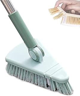 Gokame Scalable Rotatable Floor Scrub Brush, Scrubbing Brushes With Removable Triangle Head,long Handled Scrubbing Brush For Kitchen Bathroom (Blue)