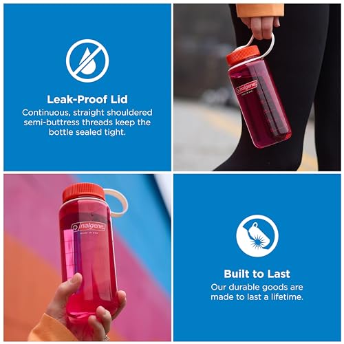 Nalgene 16 oz Wide Mouth Water Bottle | Slim Cup Holder Size, BPA-Free, Durable & Leak Proof, Lightweight Travel Bottle, Cherry Blossom by Nalgene - Image 2