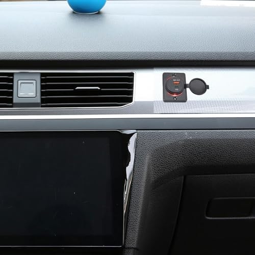 USB Chargers Double Port QC3 0 & Type C Fast Charges 12 24V Wide Electric Not Drill Installation Safe Charging Car USB Device — view 4