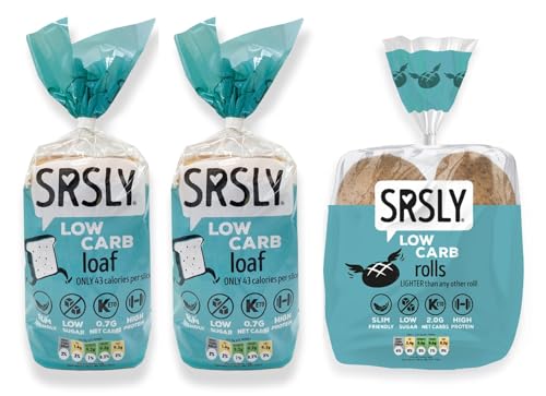 SRSLY Low Carb Bread Freshly Baked Multi Buy Pack | 2 Low Carb Keto Loafs | 4 Low Carb Keto Rolls | Seriously Low Carb | 0.7G Carbs Per Slice | 2G Carbs Per Roll | High Protein & Fibre