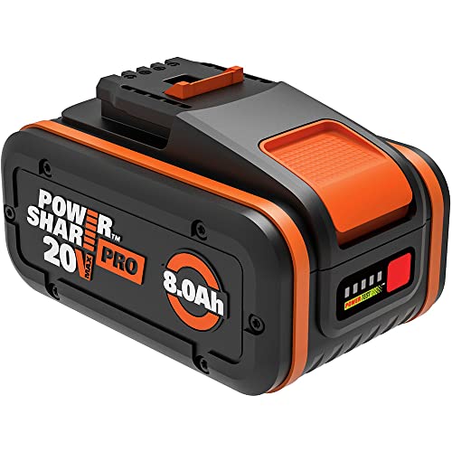 WORX - Batería Powershare Pro de Alta Capacidad (20 V, 8 Ah, WA3648 (con indicador de Nivel de Carga, Compatible con Todas Las Herramientas, 20 V/40 V/80 V)
