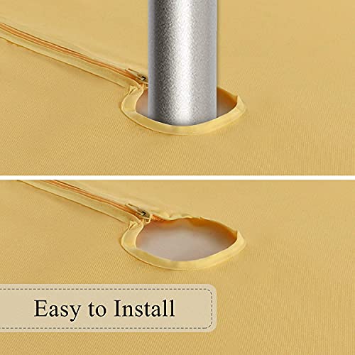 Saraflora Outdoor And Indoor Tablecloth -60 Inch Round, Yellow Wrinkle Free Washable Waterproof Table Cloth With Umbrella Hole And Zipper Round Table Cover For Spring/Summer/Patio/Picnic/Bbqs/Party #TOP3