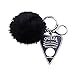 Ouija Board Keyring with Pompom Ball for Women Girls, Glittering Ouija Board Key Chains for Car Keys Handbag Jewelry (Black)