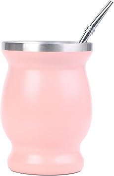 1 Pack Yerba Mate Cups 304 Stainless Steel 8oz 8oz 8oz Yarba Fellow Gourd Belt Bombilas Easily Prepare and Clean Color PK