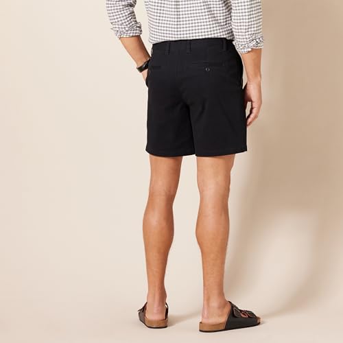 Amazon Essentials Men's 7" Cotton Blend Stretch Chino Shorts, Black, 33 by Amazon Essentials - Used condition - Image 2
