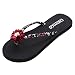 Produktbild Ansenesna Sandalen Damen Blumen Flach Zehentrenner Offen Flip Flop Schuhe Mädchen Atmungsaktiv Outdoor Strand Sommerschuhe (36, Rot)
