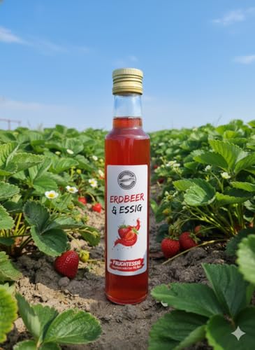 Odenwälder Lebensmittel Erdbeer Fruchtessig, milder Fruchtessig aus Erdbeere mit nur 3% Säure, perfekt für Salate und Dressings – Made in Germany - 300ml