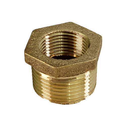 Supply Giant CSCV1142 1-1/4'' Male x 1 Inch Female NPT Lead-Free Bushing, Fitting with Hexagonal Head, Brass Construction, Higher Corrosion Resistance Economical & Easy to Install by Supply Giant - Used condition - CA$9.51