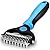 NA 2 In 1 Pet Grooming Tool Dematting Comb for Dogs & Cats 2 Sided Undercoat Rake Deshedding Tool Cat Matted Fur Remover For Long Haired Cat Dog Tangles Removing?BLue?
