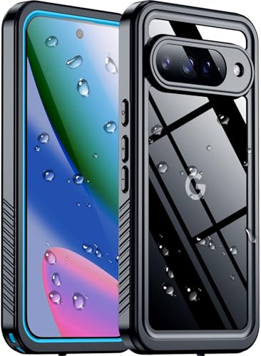 SPIDERCASE for Google Pixel 10 Case Waterproof, [12FT Military-Grade Drop Protection] [IP68 Water Resistance] [Privacy Screen Protector] Full Body Protection Phone Case-Lighe Blue