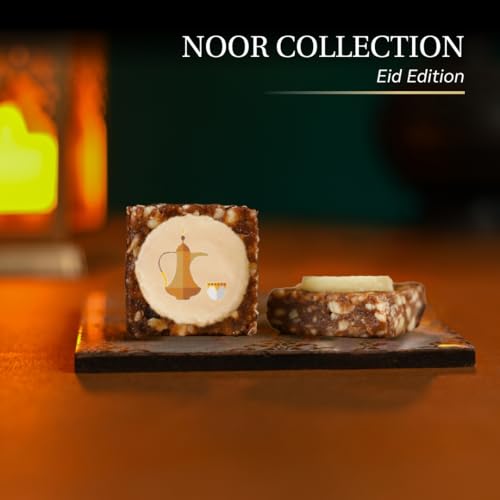 Laumiere Gourmet Fruits - Noor Collection [Eid Edition] - Rectangle (24 Pcs) - Halal Dried Fruits and Nuts Basket - Medjool Dates Box - Hamper - Eid Festive Celebrations - No Added Sugar