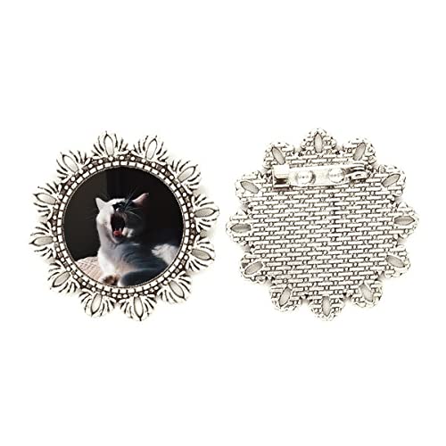Broche de gato bostezo de plata el regalo ideal para veterinarios 1