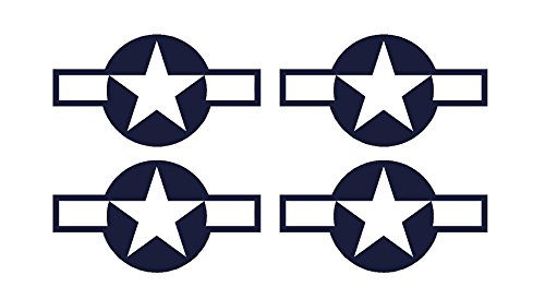 CustomDecals US Premium RC Plane Stickers Set of 4 (RC4) - Blue White Stars and Bar 9' RC Airplane...