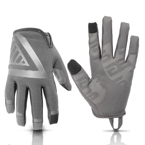 Glove Station The Impulse High Dexterity Shooting Gloves, Touchscreens Compatible, Lightweight Design Extra Snug Fit for Men Outdoor Sports Airsoft Utility, Gray, Large