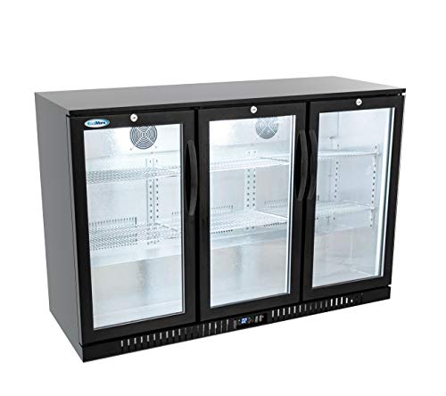 Koolmore Bc-3Dsw-Bk 3 Door Back Bar Cooler Counter Height Glass Door Refrigerator & Stainless-Steel Built-In Ice Maker Machine With Large 25 Lb. Cube Storage Basket thumb #2