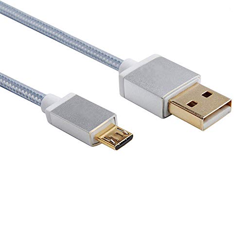 CABLESETC Micro USB Rugged Braided Data Transfer and Charging Cable for Smartphones, Android Tablets and more (Silver) (6 feet) (B08NVZQFXF) Amazon Price History, Amazon Price Tracker
