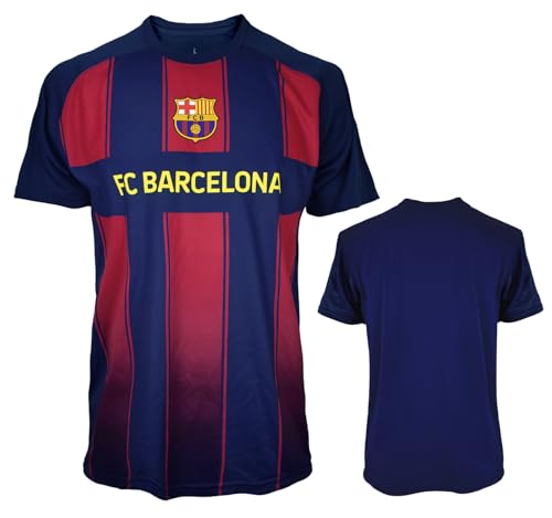 FCB Maillot de foot FC Barcelone Saison 2025/26. Réplique Stade Officiel pour Adulte, Garçon et Enfant, Bleu et grenat, Small