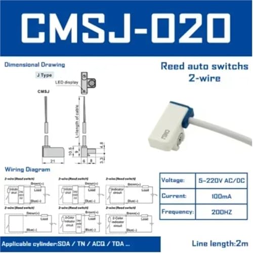 Interruptor automático CMSG CMSH CMSJ CMSE DMSG con sensor magnético NPN PNP de 3 hilos 3