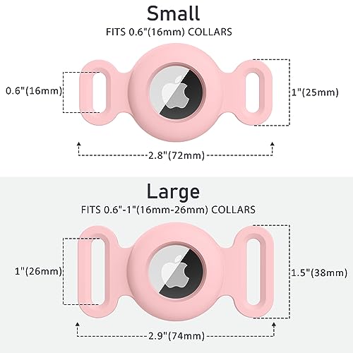 Airtag-Dog-Collar-Holder-for-Apple-Airtag-Dog-Tracker-2-Pack-GPS-Tracking-Accessories-Anti-Lost-Silicone-Air-Tag-Holder-Case-for-Pet-Cat-Dog-Collars-PinkMatcha-Small