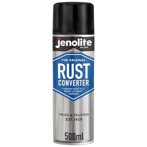 JENOLITE Spray Convertidor de Óxido | 1 x 500ml | TRATAMIENTO DE ÓXIDO | Convertidor de óxido Ideal para Autos y Metal Oxidado, Aerosol Convertidor e Imprimación | Fórmula a base de epoxi