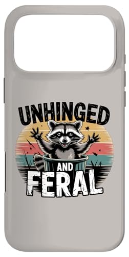 アライグマ ヒンジなし フェラル レトロ 面白い アライグマ フェラル 夏 スマホケース iPhone 17 Pro Max 用