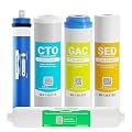 5 Stage Reverse Osmosis System Replacement Filter Set with 100 GPD RO Membrane