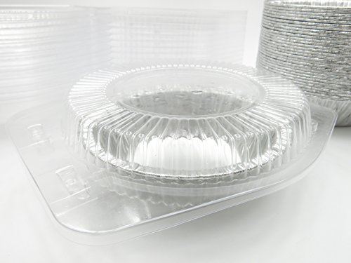 5" Disposable Pot Pie/Pie Pans/Individual Dessert Pans With Clear Clamshell Containers- Quantity Pack Options (250) #TOP1