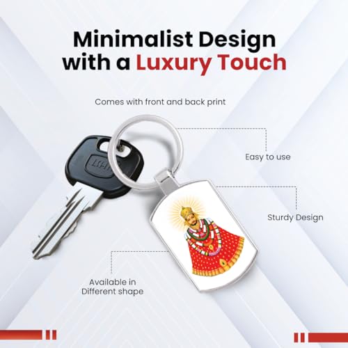 Image of Stylish Metal Keychains with Permanent Glossy Print - Inspirational Quotes & Spiritual Designs - Perfect Key chains for loved ones, Personal Use, Gifts & Return Gifts