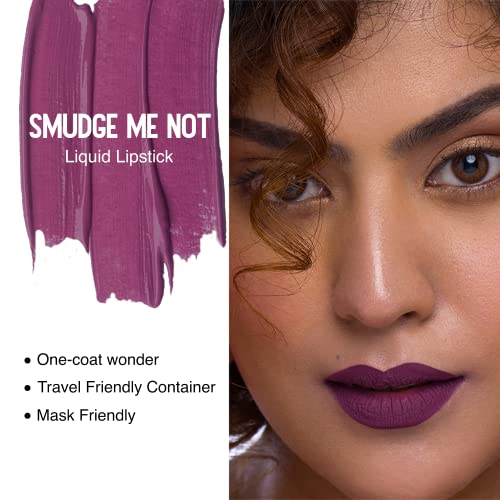 Image of SUGAR Cosmetics - Smudge Me Not - Liquid Lipstick - 23 Merry Berry (Dark Plum) - 4.5 ml - Ultra Matte Liquid Lipstick, Transferproof and Waterproof, Lasts Up to 12 hours